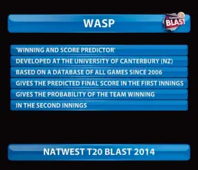  ??  ?? Bold claims: WASP as explained on screen by Sky