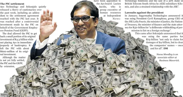  ?? Photos: Phill Magakoe/gallo Images; istock ?? Illustrati­ve image: Iqbal Survé says he’s got piles of money.