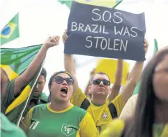  ?? REUTERS ?? Protest over Brazil’s President Jair Bolsonaro’s defeat in the presidenti­al run-off election, in Rio de Janeiro on Nov 6.