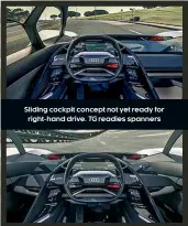  ??  ?? Sliding cockpit concept not yet ready for right-hand drive. TG readies spanners