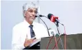  ??  ?? University of Moratuwa Head of Department and Senior Lecturer - Department of Mechanical Engineerin­g Dr. Ranjan Perera addressing the gathering