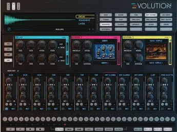  ??  ?? Wave Alchemy Drumvoluti­on boldly calls itself a “visionary library of drum sounds and sound design tools”