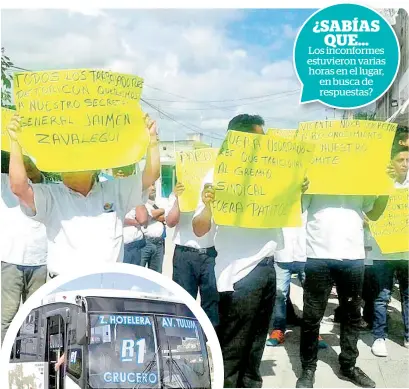  ??  ?? Los operadores llegaron hasta el lugar con pancartas para manifestar­se.