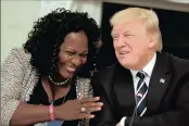  ?? PHOTO: REUTERS ?? Acquanetta Warren, Mayor of Fontana, California, and President Donald Trump, who will ‘study the nuclear issue’.