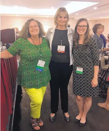  ?? COURTESY OF CAROL POTENZA ?? Carol Potenza, left, with Anne Hillerman, center, and St. Martin’s Press editor Elizabeth Lacks at an awards luncheon during the Western Writers of America Convention in Kansas City, Mo., in June.