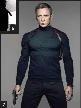  ??  ?? En 1968, à l’affiche de Bullitt, Steve McQueen (6) se glisse dans un col roulé qui met en relief sa silhouette athlétique et son visage glamour, lui donnant une allure folle. Idem avec Daniel Craig (7), qui remise, en 2015 dans Spectre, le smoking de 007 pour revêtir le pull du héros viril.