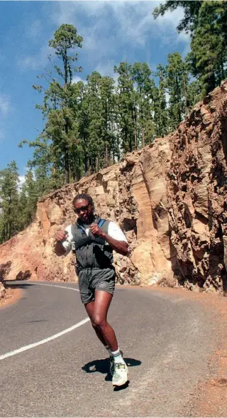  ??  ?? ROADWORK: Benn trains in the blistering Tenerife heat