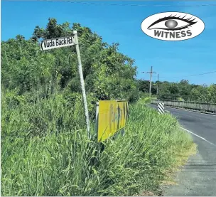  ?? Picture: BALJEET SINGH ?? This road sign at Vuda, Lautoka is pointing in the wrong direction.
