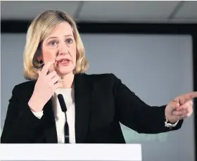  ??  ?? WORK IN PROGRESS Amber Rudd outlines plans in speech at Jobcentre yesterday