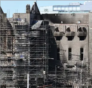  ?? Picture: Jeff J Mitchell ?? The devastatin­g aftermath of the second fire at the Glasgow School of Art in 2018