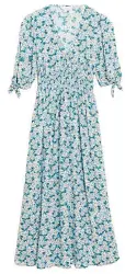  ?? ?? Ghost daisy shirred waist midi dress, RRP £69, to rent from £14 at Hirestreet.