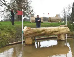  ??  ?? eric winter shows the route over the hildon water Pond cascade