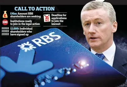  ??  ?? Writ: Thousands are preparing for a court case against the bank and its former boss Fred Goodwin
