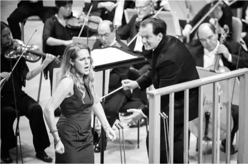  ??  ?? Nelson conducts Opolais and the Boston Symphony Orchestra in his inaugural concert as music director on Sept 27, 2014. — WP-Bloomerg photo courtesy of Boston Symphony Orchestra