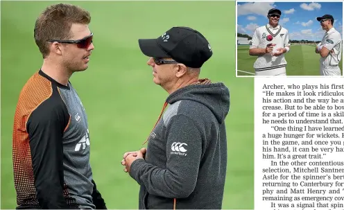  ?? GETTY IMAGES ?? Lockie Ferguson was given the bad news by coach Gary Stead ahead of the first test against England, which starts today at Mount Maunganui.
Tim Southee, left, and Trent Boult will share the new ball again for New Zealand against England at Bay Oval.