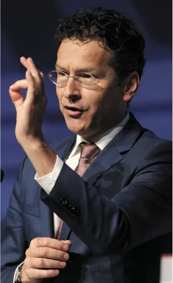  ??  ?? Outgoing Dutch Finance Minister Jeroen Dijsselblo­em said the EU budget will be hugely complex