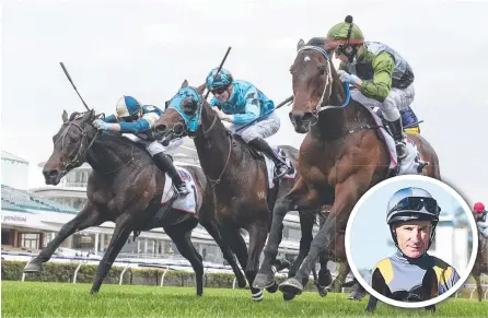  ?? ?? Mo’unga (centre) finishes second to Incentivis­e in the Makybe Diva Stakes; inset, Glen Boss. Pictures: Getty