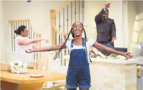  ?? Kevin Berne / Berkeley Rep ?? Natalie Venetia Belcon (left), Monique A. Robinson and Charles Browning in “Fairview,” which explores race, identity, family and the power of theater.