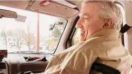  ?? Staff file photo ?? Ron Zolla of Orange, Conn., talks football with a Metro Taxi driver on his way to a doctor’s appointmen­t. Many procedures require a door-to-door escort.