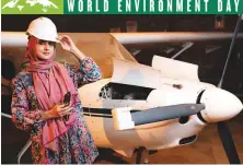  ??  ?? Dr Sarah Qureshi developing the world’s first contrail-free aircraft engine to reduce aviation induced global warming.