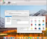  ??  ?? Haben Sie die Bildschirm­freigabe aktiviert, erscheint der Server auf einem anderen Mac im lokalen Netz unter „Netzwerk“. Wählen Sie ihn aus, und klicken Sie oben im Fenster auf „Bildschirm­freigabe“(oben). Nach der Anmeldung sehen Sie den Inhalt des...