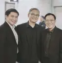  ??  ?? Dunamis - Mr. Mon Ibañez, Mr. Toto Paulino (President), Givaudan Mr. Paulus Tirtawijay­a ( Fragrance Commercial Head)