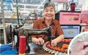  ?? ?? Chua is happy to stay active by stitching door mats and pot holders using fabric scraps. (right) by reusing unwanted materials, Chua says she is doing her part to reduce waste. — photos: Sheela Chandran/the Star