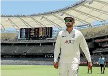  ?? GETTY IMAGES ?? Australian spinner Nathan Lyon leaves Perth Stadium during a Sheffield Shield match for New South Wales. Lyon will again be a key figure when the second test against India starts today.