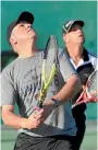  ?? PHOTO: SCOTT HAMMOND/STUFF ?? The presence of Owen Dodson, nearest camera, and Darin Herd will ensure division one defending champions, Grovetown Top Shelf, remain competitiv­e when the President’s Grade tennis competitio­n begins on Tuesday.