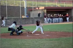  ?? The Sentinel-Record/James Leigh ?? GETTING A HIT: Lake Hamilton shortstop Ben Varner connects for a single in the bottom of the fifth inning of Friday’s loss to the Little Rock Vipers.