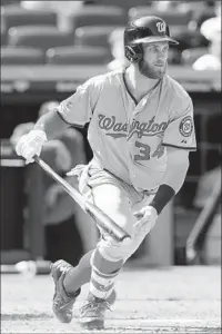  ?? KathyWille­ns
Associated Press ?? BRYCE HARPER ofWashingt­on, who will become a free agent in 2019, could be coveted by the Yankees and Dodgers.