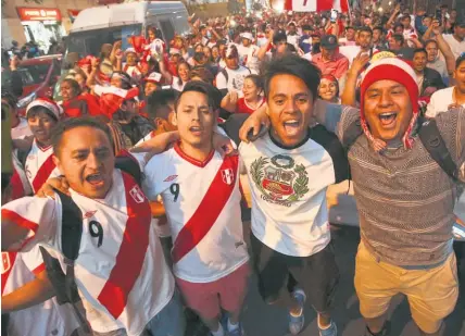  ?? AP ?? Peruvians are football mad, but the All Whites’ valiant efforts in Wellington and Lima do us proud.