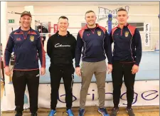 ??  ?? Arklow Boxing Club coaches Nigel Browne, Nick Hudson, Sean Allen and Charles Fleming.