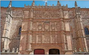 ?? Rick Steves’ Europe/CAMERON HEWITT ?? The main building at the University of Salamanca in Spain features an ornate facade dating from the 16th century.