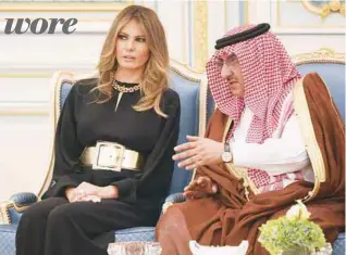  ??  ?? US First Lady Melania Trump chats with Saudi Deputy Crown Prince Muhammad bin Nayef bin Abdulaziz al-Saud.