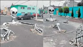  ?? Foto: Internet / EXTRA ?? Estas son dos calles adornadas con calaveras en la capital de México.