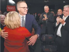  ?? ?? Labor leader Anthony Albanese addresses a crowd at a Labor rally in Launceston. Picture: Liam Kidston