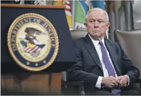  ?? Bloomberg ?? Jeff Sessions drew the ire of President Donald Trump when he recused himself from the Russia inquiry without consulting the White House