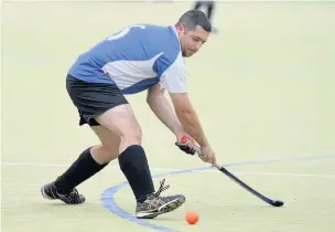  ?? Gw-images.com ?? Player-of-the-match Ruan Pretorius netted twice in Runcorn Hockey Club’s 3-2 triumph over Sandbach on Saturday.