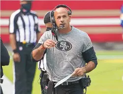  ?? TONY AVELAR/ASSOCIATED PRESS FILE ?? Robert Saleh, who served as the San Francisco 49ers’ defensive coordinato­r this season, has reached an agreement in principle to take over as head coach of the New York Jets.