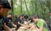  ??  ?? When the tourists stayed away, Nature & Nosh founder Kylie Rae came up with the bush boardroom idea, featuring a specially made table.