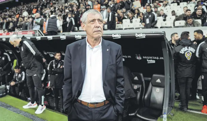  ?? ?? Beşiktaş head coach Fernando Santos looks on during the Süper Lig match against Antalyaspo­r at the Tüpraş Stadium, Istanbul, Türkiye, March 16, 2024.