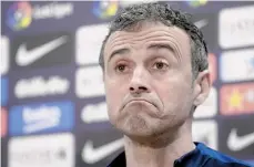  ?? /EFE ?? El técnico del Barcelona, Luis Enrique, durante su encuentro con la prensa luego de un gris triunfo el domingo.