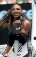  ?? PHOTO: GETTY IMAGES ?? Serena Williams celebrates winning her first round match against Switzerlan­d’s Belinda Bencic at the Australian Open in Melbourne yesterday.