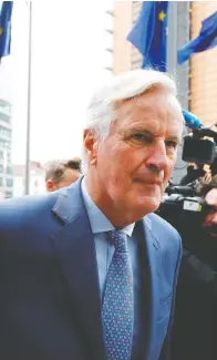  ?? FRANCOIS LENOIR/ REUTER ?? Despite pessimism from EU chief Brexit negotiator Michel Barnier on Sunday, there is now “cautious optimism” for a deal.