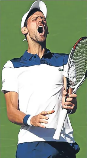  ??  ?? Novak Djokovic reacts after his defeat. Getty.