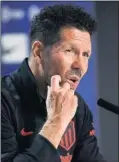  ??  ?? Simeone, en rueda de prensa.