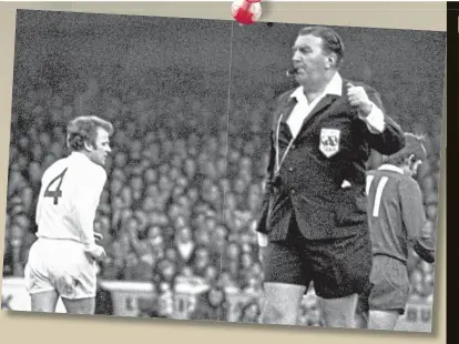  ??  ?? ‘Tiny’ Wharton stays in control at Elland Road in 1971, with Billy Bremner not far away