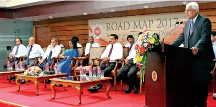  ??  ?? Former Central Bank Governor Indrajit Coomaraswa­my under whose purview the forensic audits were initiated, seen addressing a conference at the bank during his tenure.