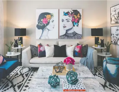  ??  ?? With a neutral palette in place as a good backdrop, seize the opportunit­y and add in pops of colour with throw pillows and accessorie­s.